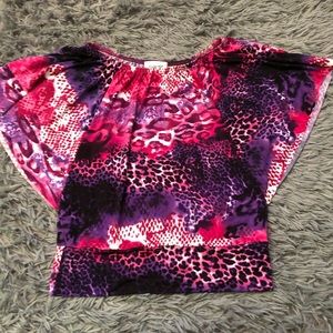 Girls Dressy Animal Print Top